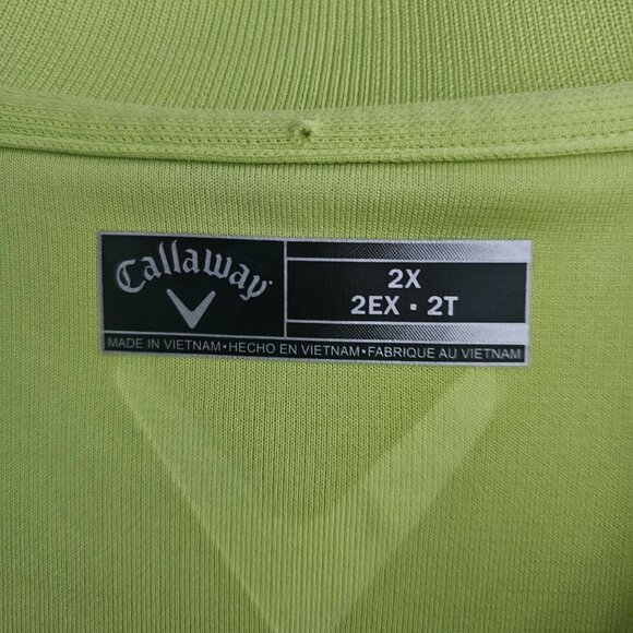 Callaway Men's Polo Lime Green Golf Shirt (2X) - Picture 5 of 8